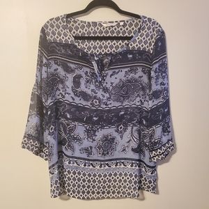 Multi pattern blouse